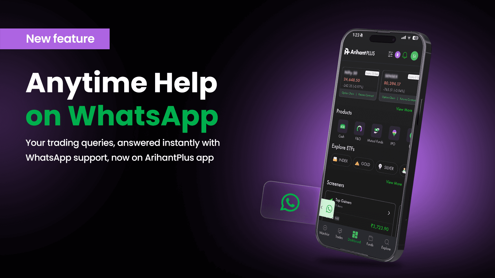 WhatsApp Support for Real Help - ArihantPlus